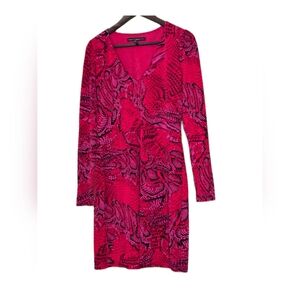 Vibrant Red and Black Patterned Dress, MP
